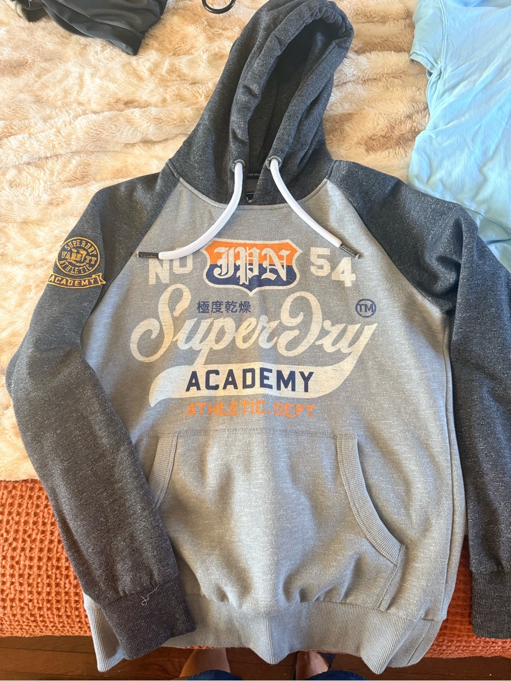 Superdry Two-Tone Gray & Navy Academy Hoodie